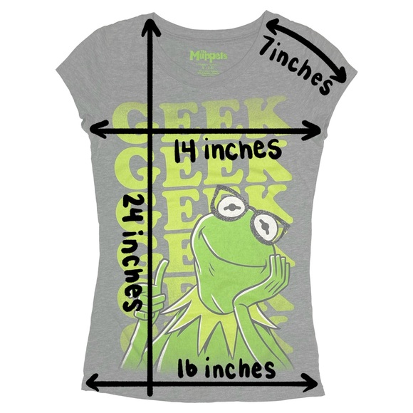 The Muppets Green & Grey Kermit the Frog Geek Short Sleeve Tee Shirt - Picture 6 of 6